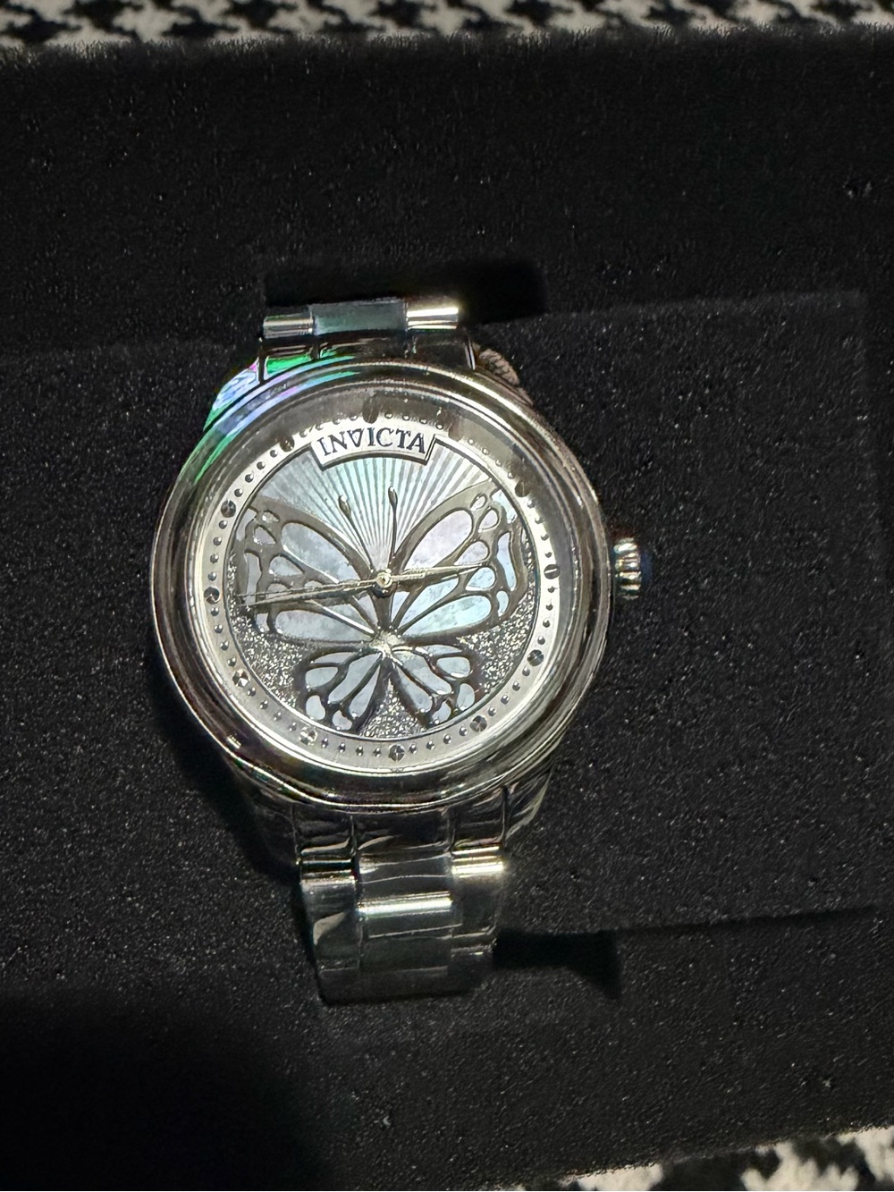 Invicta Silver-Tone Butterfly Motif Ladies Watch